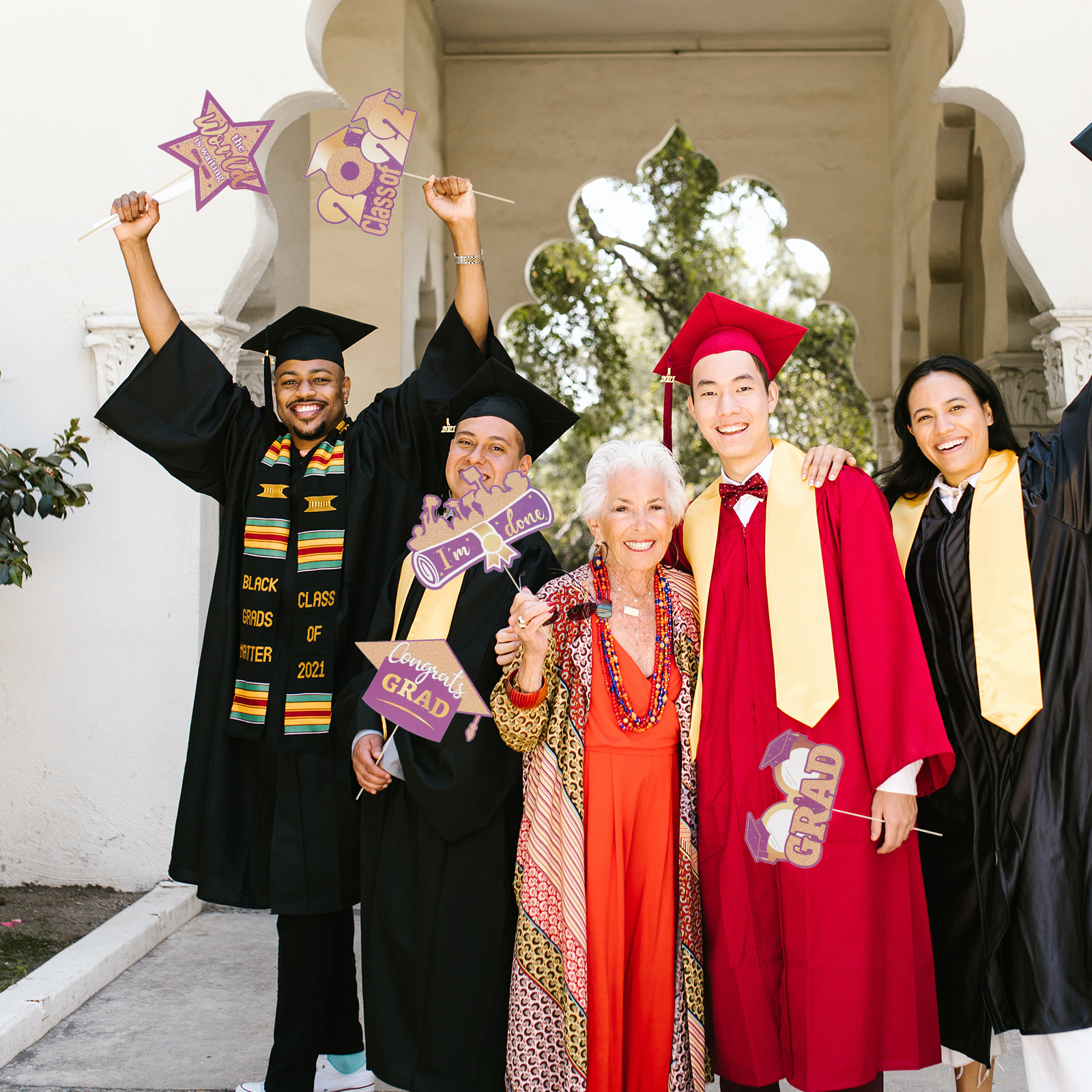 24pcs Graduation Vase Decors Photo Taking Props Paper Made Photo Taking