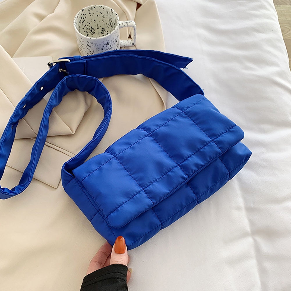 HZEWLS Women Space Padded Nylon Messenger Bag Solid Color Zipper