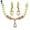 Gold, variant on Ayyufe Bridal Women Necklace Pearl Rhinestone Charms Wedding Earrings Set