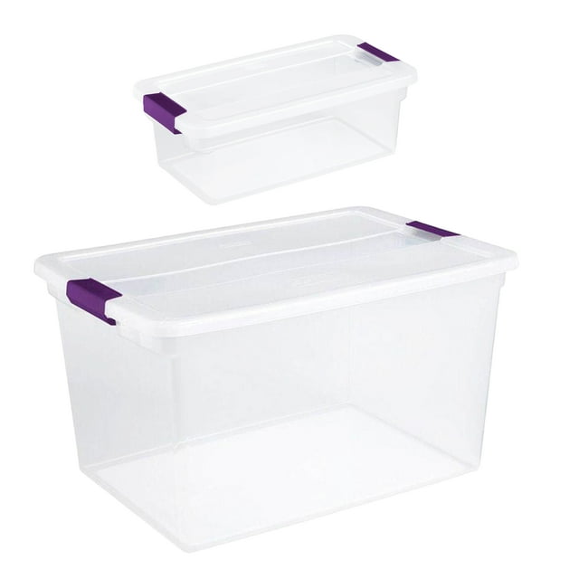 Sterilite Bacs de Rangement de 66 Qt, Lot de 6, et Bacs de Rangement de 6 Qt, Lot de 12