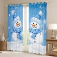 thumbnail image 2 of Feelyou Blue Snowman 2-Pack Curtains (42x63), Xmas Snowflake Window Curtains, 2 of 5