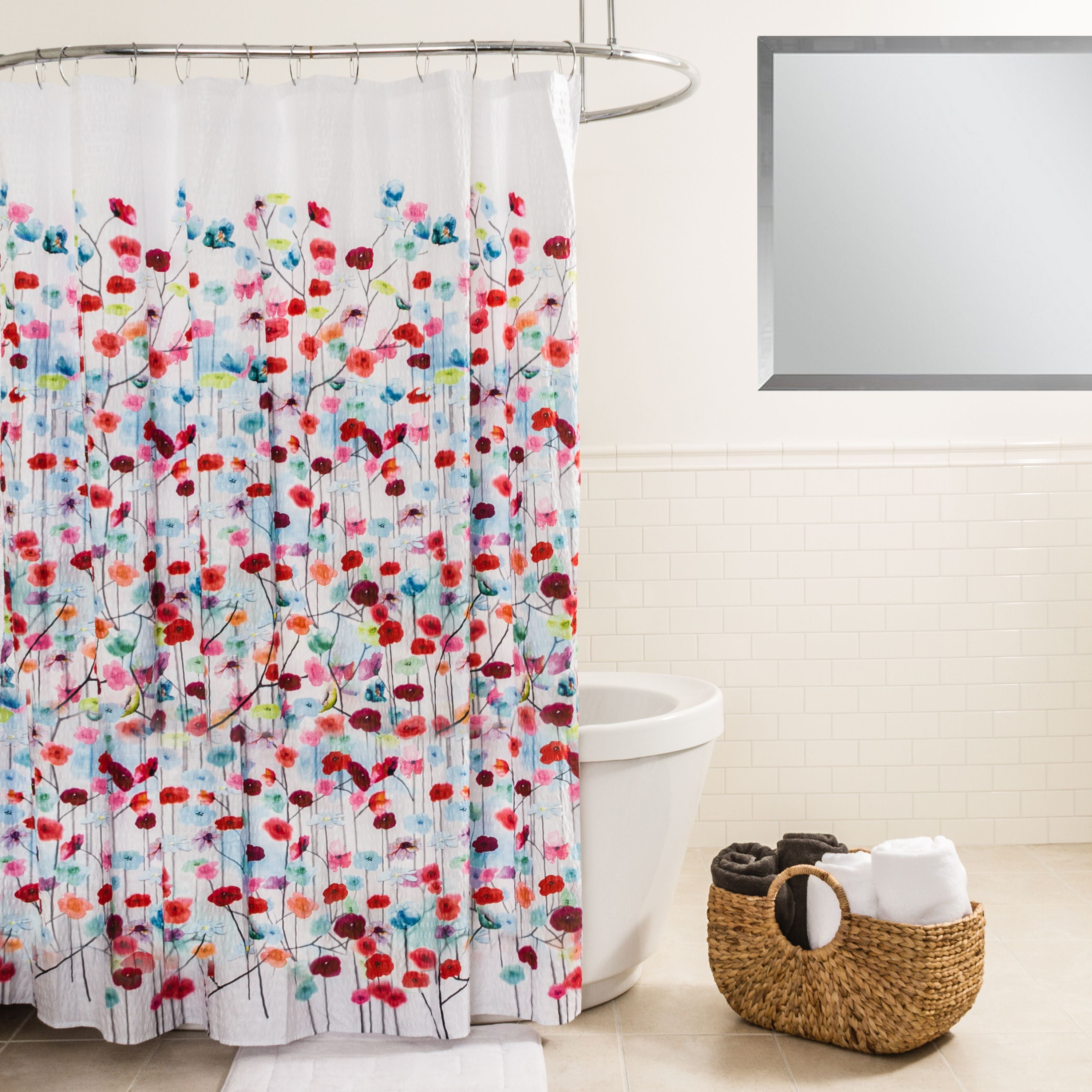 Splash Home Mansi Polyester Fabric Multi Colors Shower Curtain 70