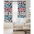 thumbnail image 2 of Pink Blue Paw Print Blackout Curtains 54 Inches Long for Bedroom, Vintage Farmhouse Wooden Grain Thermal Insulated Room Darkening Black Out Window Curtain Panels Grommet Drapes for Living Room, 2 of 8