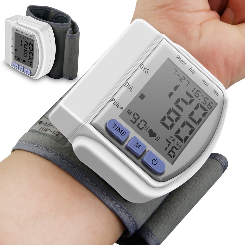 LOT 2/5 Digital LCD Wrist Blood Pressure Monitor Heart Beat Rate Pulse Meter BM 