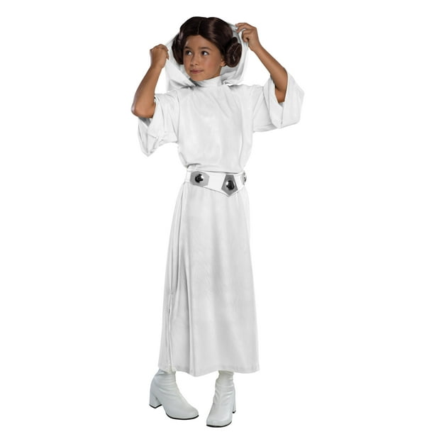 Rubie's Star Wars Princesse Leia Filles Costume Enfant Robe Blanche Perruque Grande