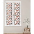 thumbnail image 2 of Window Privacy Film Boho Flowers Stained Glass Window Film Decorative Sun Block Window Cover Watercolor Red Orange Floral Branch Leaf Window Clings Static Adhesive Sticker for Bathroom 23.6"x78.7", 2 of 7