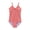 Coral/Gingham, variant on Girls Chlorine Resistant Cutout One Piece Swimsuit