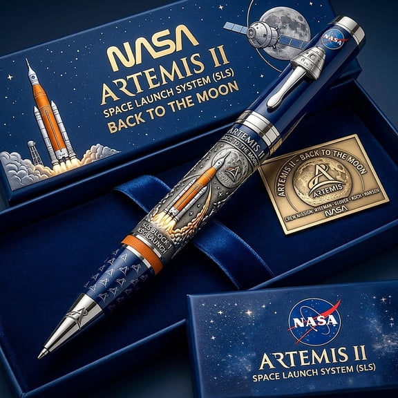 Artemis Space Launch Commemorative Pen, Back to The Moon Collectible Ballpoint Pen, 5.9 Inch Premium Gift Pen for Space Enthusiasts (3pcs)