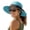 Blue, variant on Womens Sun Hat with Ponytail Hole Beach Hiking Summer Wide Brim UPF 80+ Outdoor Protection Foldable Bucket Hat