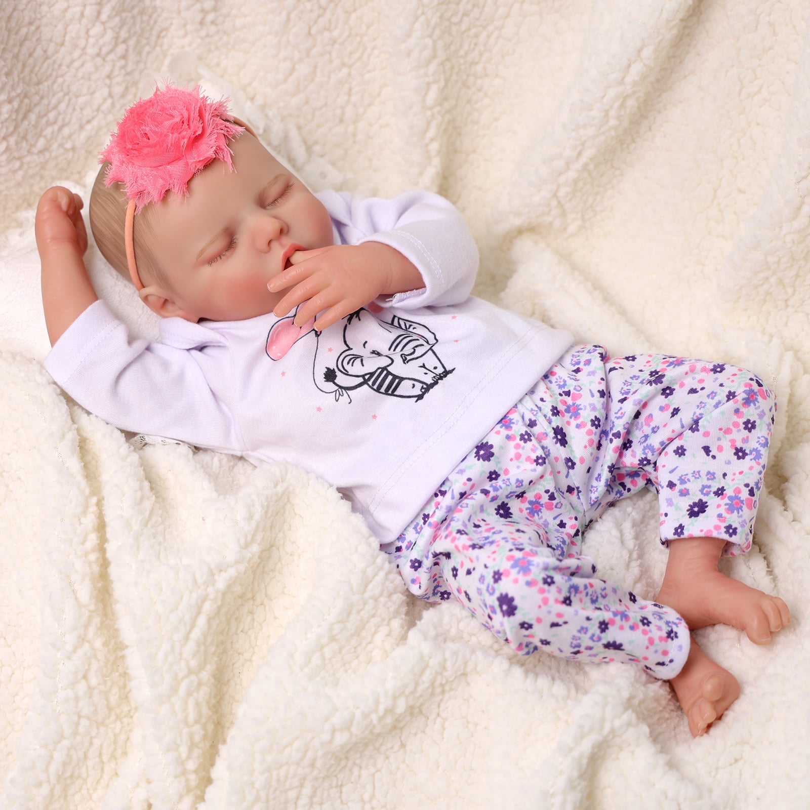 BABESIDE Reborn Baby Dolls 17.5-Inch Soft Cloth Body Realistic Baby Doll Baby Dolls Accessories for 3+ Years Old
