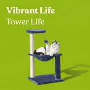 Vibrant Life 3-Level Cat Tower with Hammock, Blue, 26.7