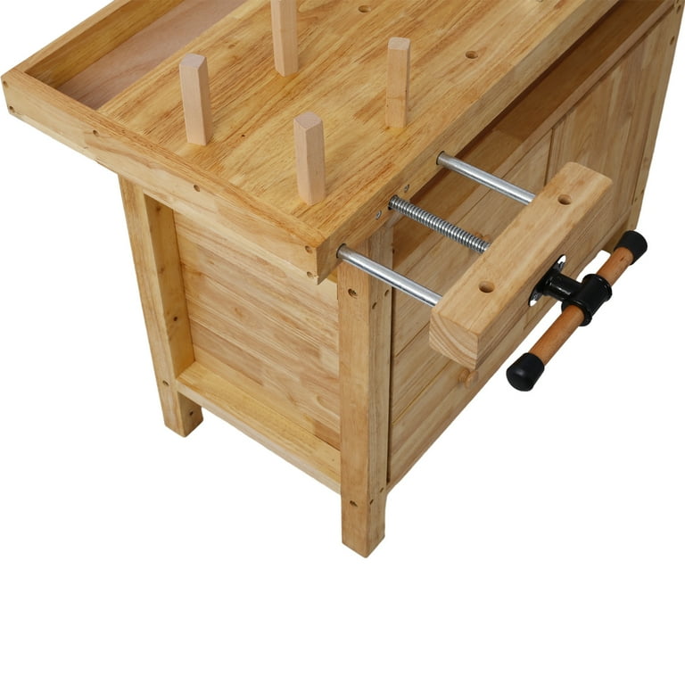 DSstyles 55-Inch Workbench, Wood with Adjustable Handle, Cabinet