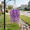 thumbnail image 3 of Artificial Hanging Morning Glory Flowers for Outdoor Decor UV Resistant Fake Hanging Plant Wall Basket Faux Vine Plant for Porch Patio Balcony Garden Farmhouse Planter Decor Yellow 75cm Rod, 3 of 6