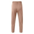 thumbnail image 5 of Vedolay Mens Lounge Pants Linen Pants Men Summer Zipper Pants Linen Pants Coffee,L, 5 of 5