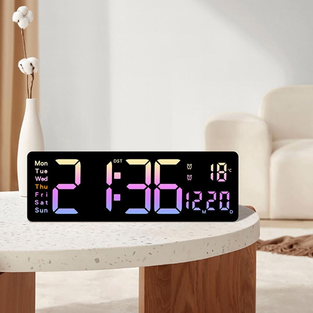 Digital Clock with Large Display, Large Screen Bedsides Clock 12/24 Alarm Clock