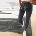 thumbnail image 2 of Gibobby Bolsillos casuales Bowtie Cintura Harem Up Mujeres Cintura Pantalones de encaje Pantalones Pantalones elásticos altos (Grey, XL), 2 of 5