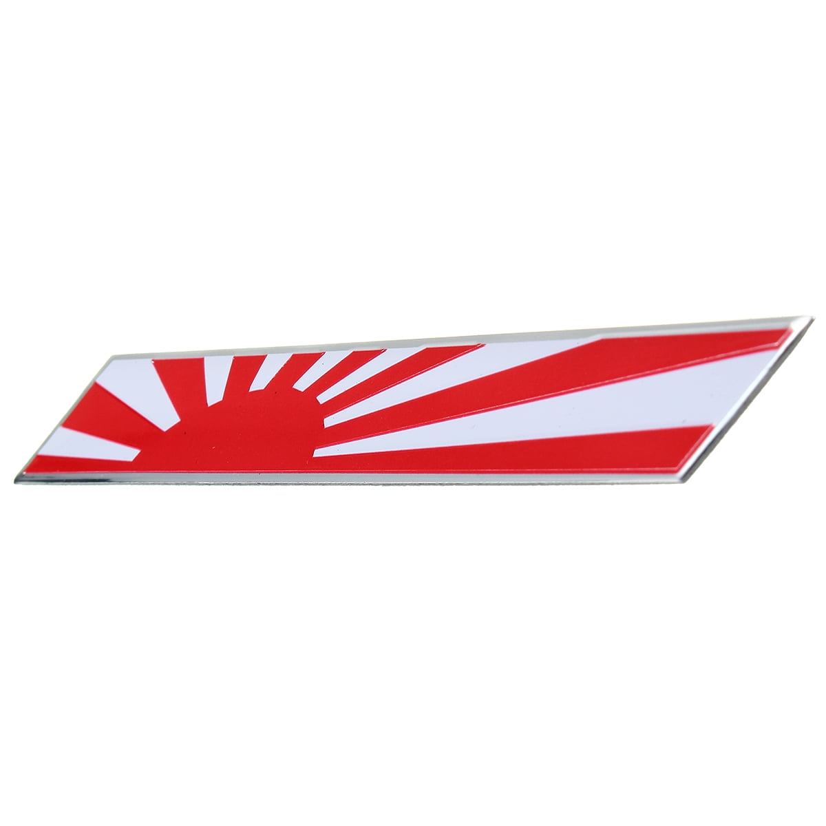 1X Aluminum Plate Japanese Flag Emblem Badge Sticker For Car Front Grille Fender