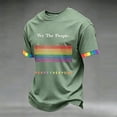 thumbnail image 2 of GrmtClth We the People Means Everyone Shirts for Men Pried Rainbow Flag Pattern Top Equality Short Sleeves T-Shirts Fashion Round Neck Clothing Light Green 2XL, 2 of 4