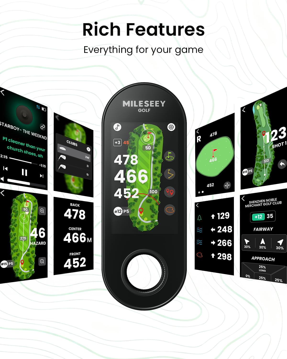 MILESEEY GeneSonic Pro Detachable Golf GPS Speaker