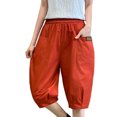 thumbnail image 1 of Vedolay Workout Shorts Womens Womens High Waisted Leather Shorts with Pockets Wide Leg Shorts,Red XXL, 1 of 2