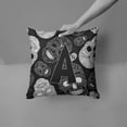 thumbnail image 2 of Carolines Treasures CJ2008-APW1414 Letter A Day of the Dead Skulls Black Canvas Fabric Decorative Pillow  14Hx14W, 2 of 4