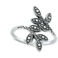 thumbnail image 4 of Oxidized Bali Leaves Handmade Ring .925 Sterling Silver Band Jewelry Female Male Unisex Size 6, 4 of 4