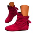 thumbnail image 3 of NOKIO Women's Flat Ankle Booties Casual S𝗅ip On Short B𝗈𝗈𝑡𝑠 with Side 𝖫a𝖼e Up, Comfort Wide Width Booties Fall Winter Fashion Ladies Shoes Toe Ruched Slouch Dress Shoes, 3 of 9