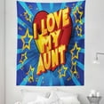 thumbnail image 1 of I Love My Aunt Tapestry, Comic Style Vibrant Composition of Typography, Fabric Wall Hanging Decor for Bedroom Living Room Dorm, 5 Sizes, Sky Blue Multicolor, by Ambesonne, 1 of 1