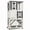 Grey+White, variant on 63.5” Wooden Catio Outdoor Cat Enclosure, Large Outdoor Cat House with Wheels & 3 Platforms, Catio with Window Entrance Link to Door or Tunnel with Waterproof Roof (Grey)