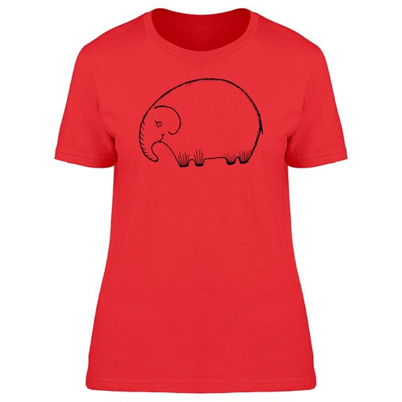 Cute Funny Elephant Doodle Tee Women's -Image by Shutterstock
