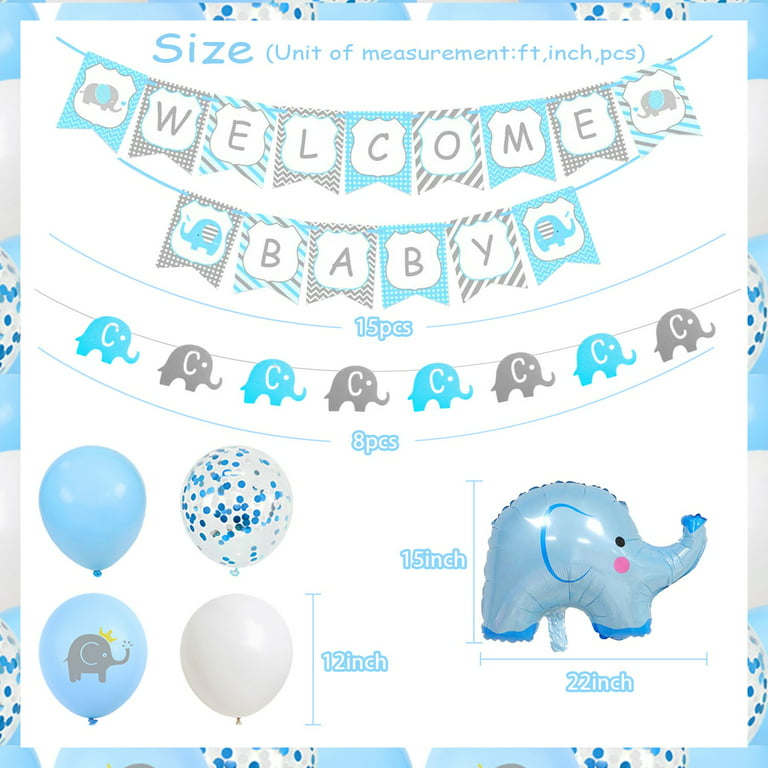Elephant Baby Shower Decorations for Boy Blue Elephant Balloon Garland Kit  It'S
