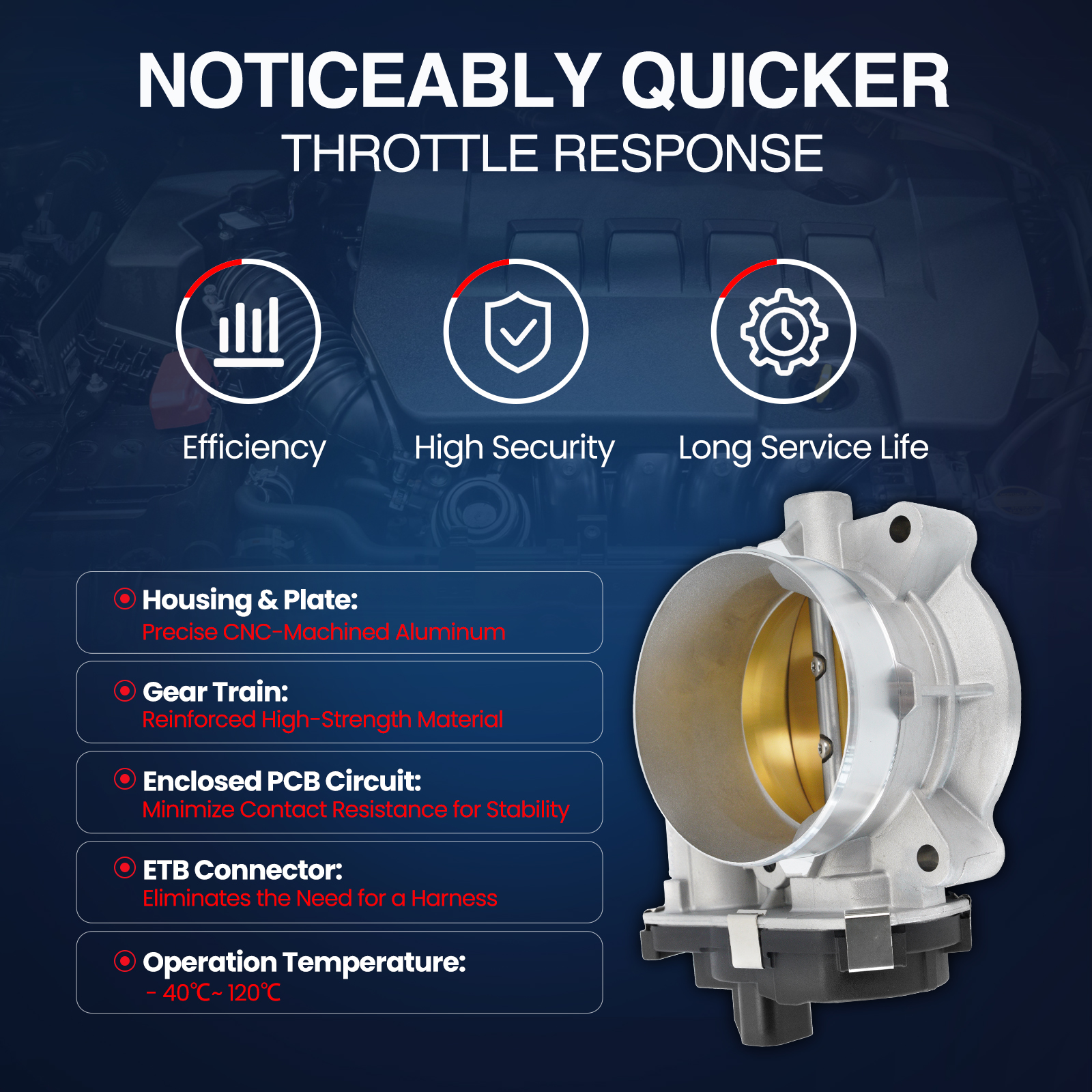 MOCA AUTOPARTS 12580760 Throttle Body Fit for 2007-2008 Chevrolet Avalanche V8 5.3L 6.0L & Chevrolet Silverado 1500 V8 4.8L 5.3L 6.0L