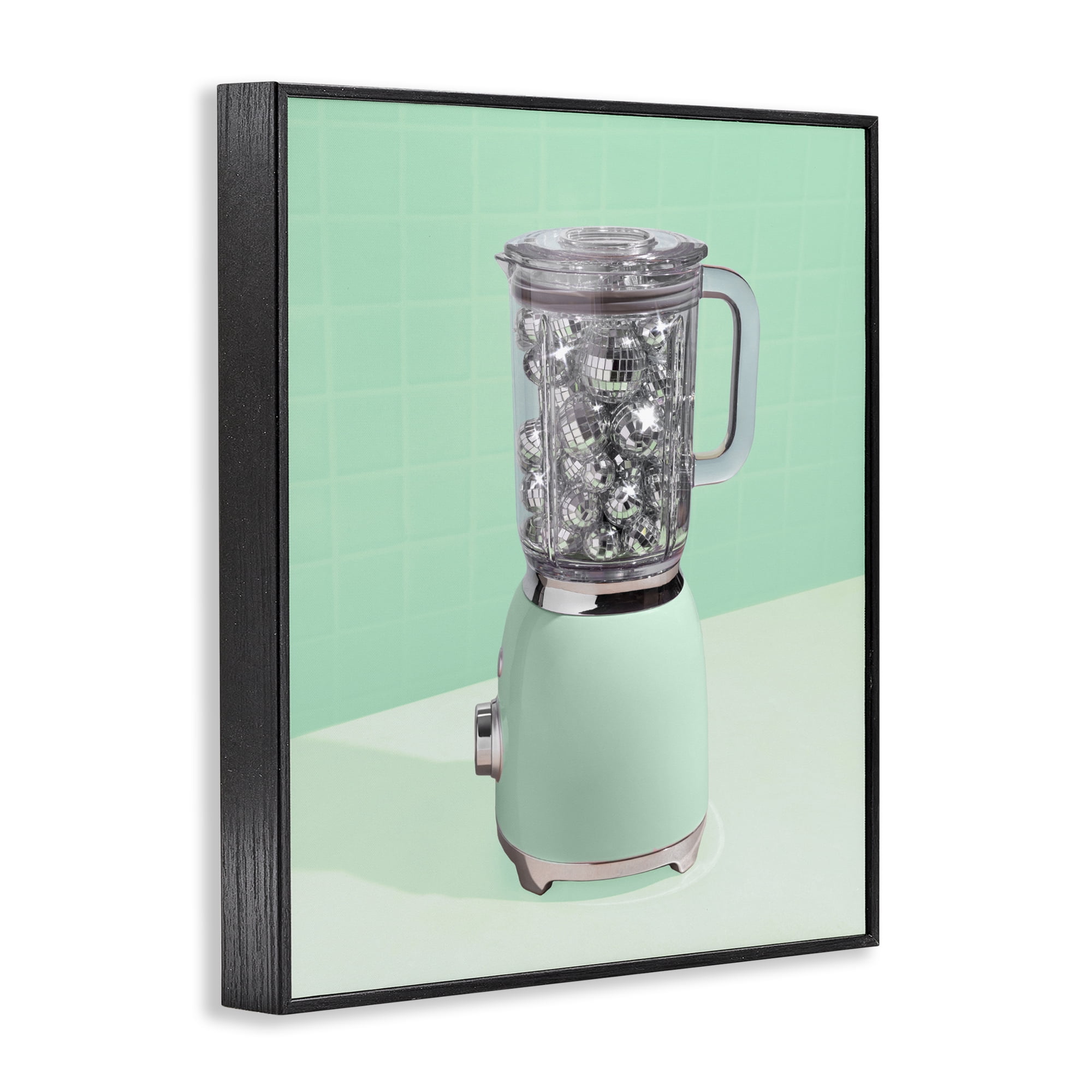 Stupell Industries Disco Drink Blender over Green Black Framed Giclee Art, design by LISH Creative
