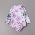 thumbnail image 5 of Girls Rash Guard Swimwear Ruffle Floral Pattern Sun Protection Long Sleeve Toddler Bathing Suit Girl 3-6 Months, 5 of 5