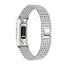 thumbnail image 3 of Compatible with Fitbit Charge 3 Bands for Women Men, Stylish Charge3 SE Replacement Band Metal Beads Style Straps Bracelet Wristbands Accessory Watch Band for Fit Bit Charge 3 (Silver), 3 of 4