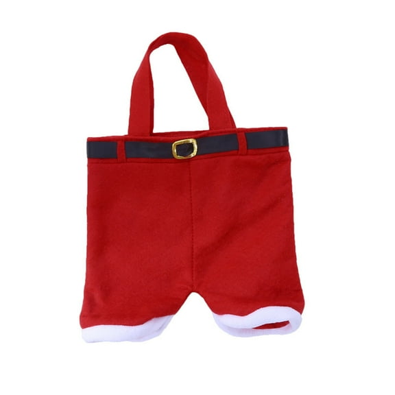 BOPORO 10pcs Small Christmas Gift Bag Santa Claus Pants Bag Christmas Wedding Candy Bag