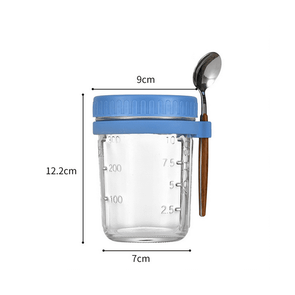 4PCS Overnight Oats Containers with Lids and Spoons Glass MasonJars for Overnight Oats Leak Proof Oatmeal Container