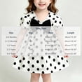 thumbnail image 3 of Teylalorva Girls Short Sleeve Dress, Cotton Ruffles Polka Dots Summer Cute Bow Casual A-Line Midi Dress Black 3-6Months, 3 of 8