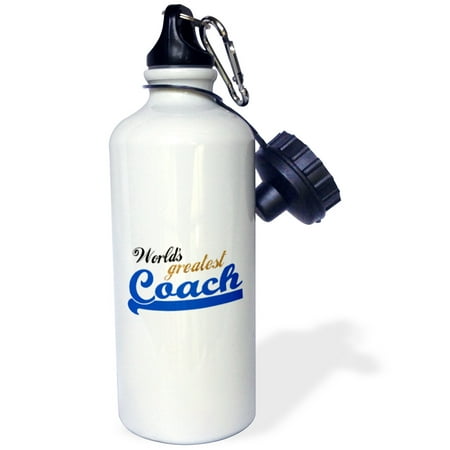 3dRose Worlds Greatest Coach - Best sports instructor - for physical education teachers and other coaches, Sports Water Bottle, (Best Steel Water Bottle 2019)