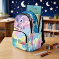 thumbnail image 4 of Xixirimido Custom Name 17" Large Capacity Backpack for Kids Elementary Bookbag Middle High School Bag for Girls Multi Pockets Rucksack, Cartoon Axolotl Colorful Clouds Print, 4 of 8