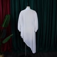 thumbnail image 4 of AURA Plus Size Chiffon Maxi Dress Half High Neck Long Sleeve Loose Fit Irregular Hem Elegant Summer Dress, 4 of 8