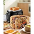 thumbnail image 4 of Pumpkin Football Fall Toaster Cover 4 Slice, Large Kitchen Appliance Covers, Thanksgiving Sunflower Maple Orange Plaid Toaster Oven Cover with Loop, Bread Machine Cover Dust Cover Protection, 4 of 4