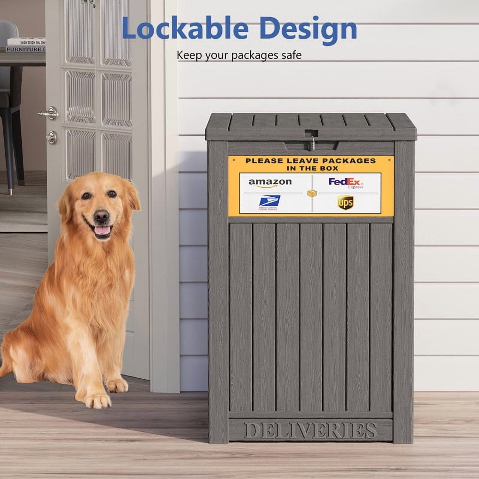 Bifanuo Package Delivery Box for Porch with Delivery Sign, Upgrade