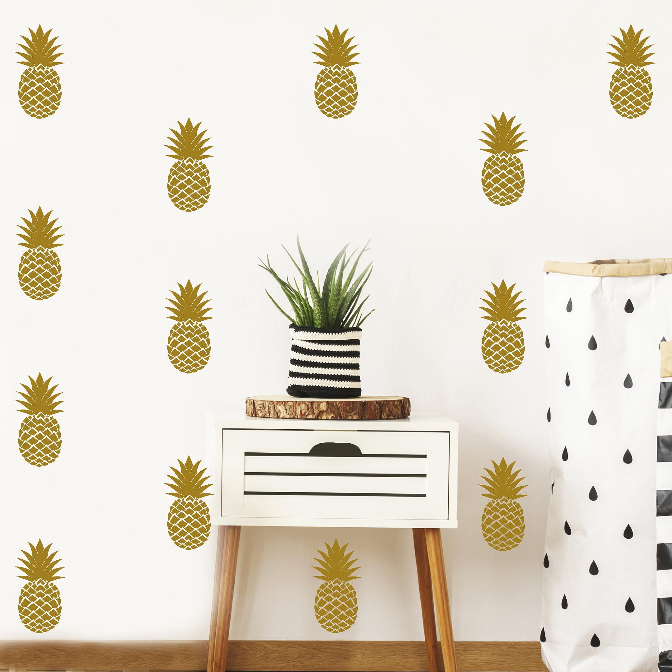 Pineapples Set of 20 Wall Pattern Decal Vinyl Stickers Pineapple Decals Size 7.5"H x 4"L each