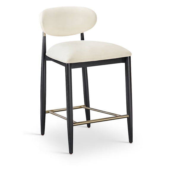 Meridian Furniture Riccio Cream Vegan Leather Upholstered Stool