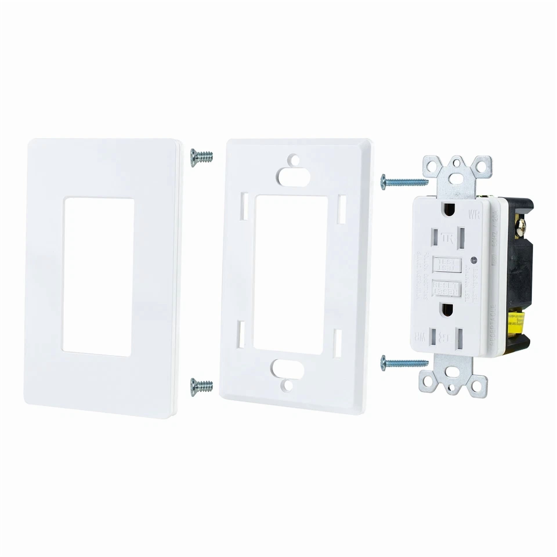 CIRCLE- 15A Weather Resistant Gfci Outlet, Tr Gfi Receptacle Led Indicator Etl 1Pack