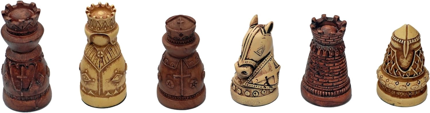 WE Games Medieval Chess & Checkers Wood Game Set - Wood - 15 in.
