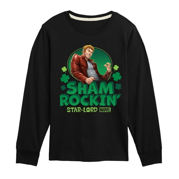 Marvel Guardians of the Galaxy - Shamrockin' Star-Lord St. Patrick's Day - Toddler And Youth Long Sleeve Graphic T-Shirt