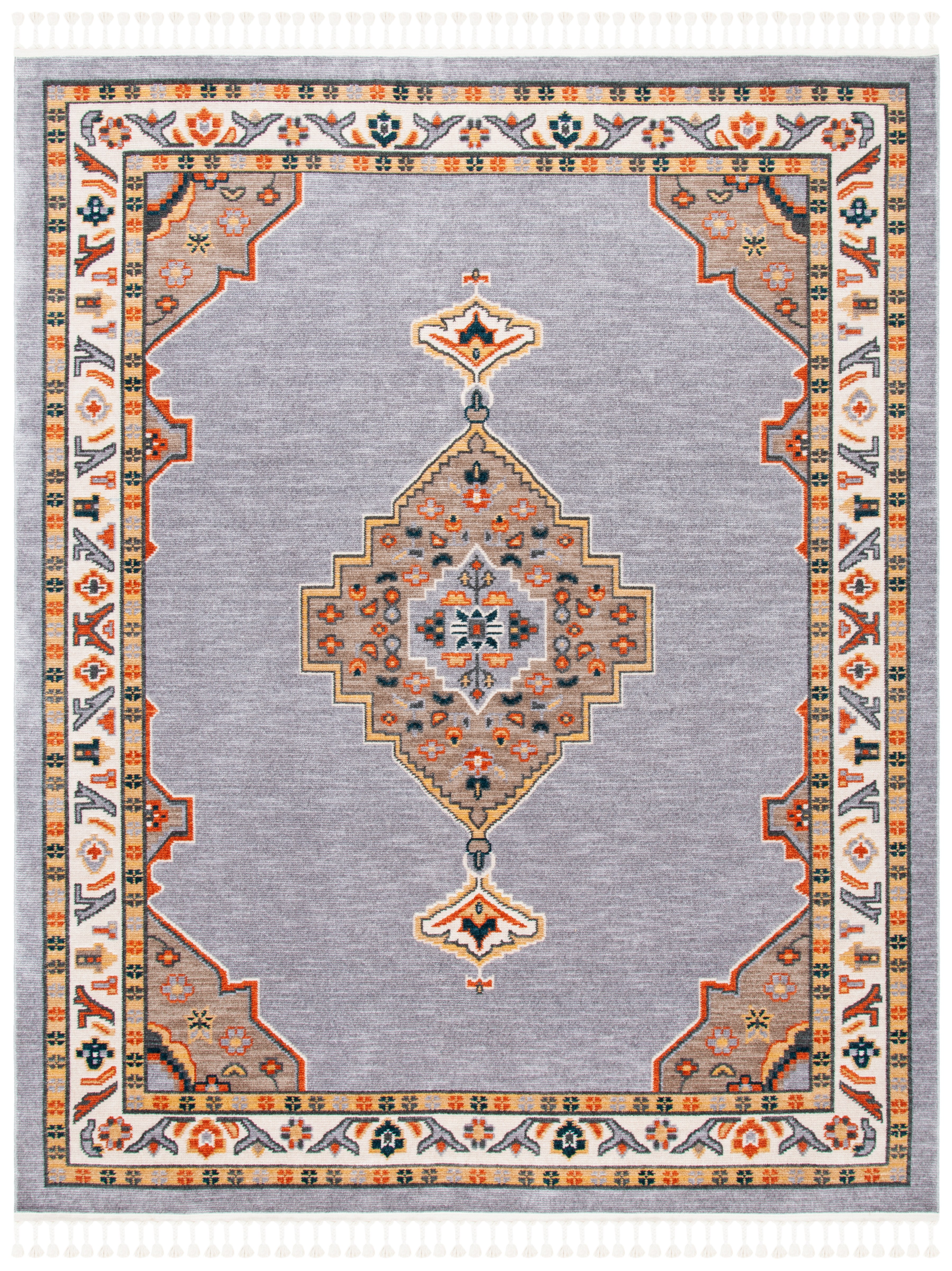 Safavieh Farmhouse Arline Southwestern Area Rug, Gray/Orange, 9' x 12'