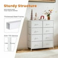 thumbnail image 4 of Spaco Eight-Drawer Cabinet, Tall Dresser Fabric Storage Tower, Wooden Top for Indoor as Entryway, Closet, White, 4 of 7